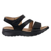 Women's Judy Black Velcro Comfort Flat Sandals